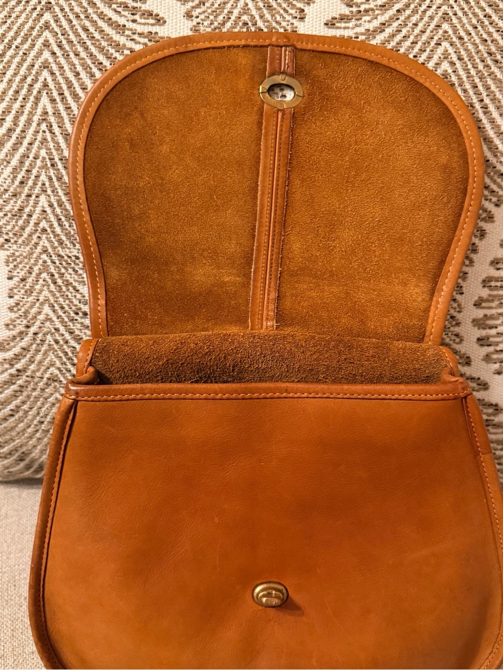 VTG 70s Coach Crescent Saddle Bag New York Pre Serial # Saddle Classic RARE - Picture 6 of 11